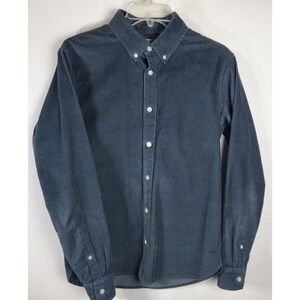 Everlane Top Shirt Womens XS Gray Corduroy Stretch Long Sleeve Button Up Casual